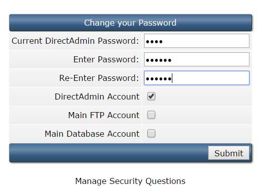 Thay đổi mật khẩu trong DirectAdmin
