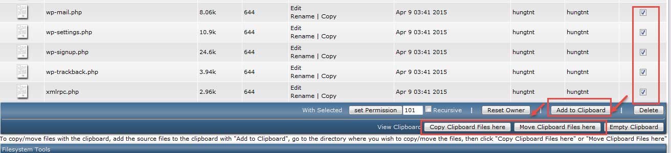 Sử dụng File Manager trên DirectAdmin