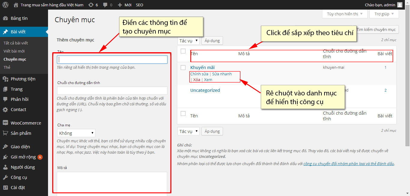 Quản trị website